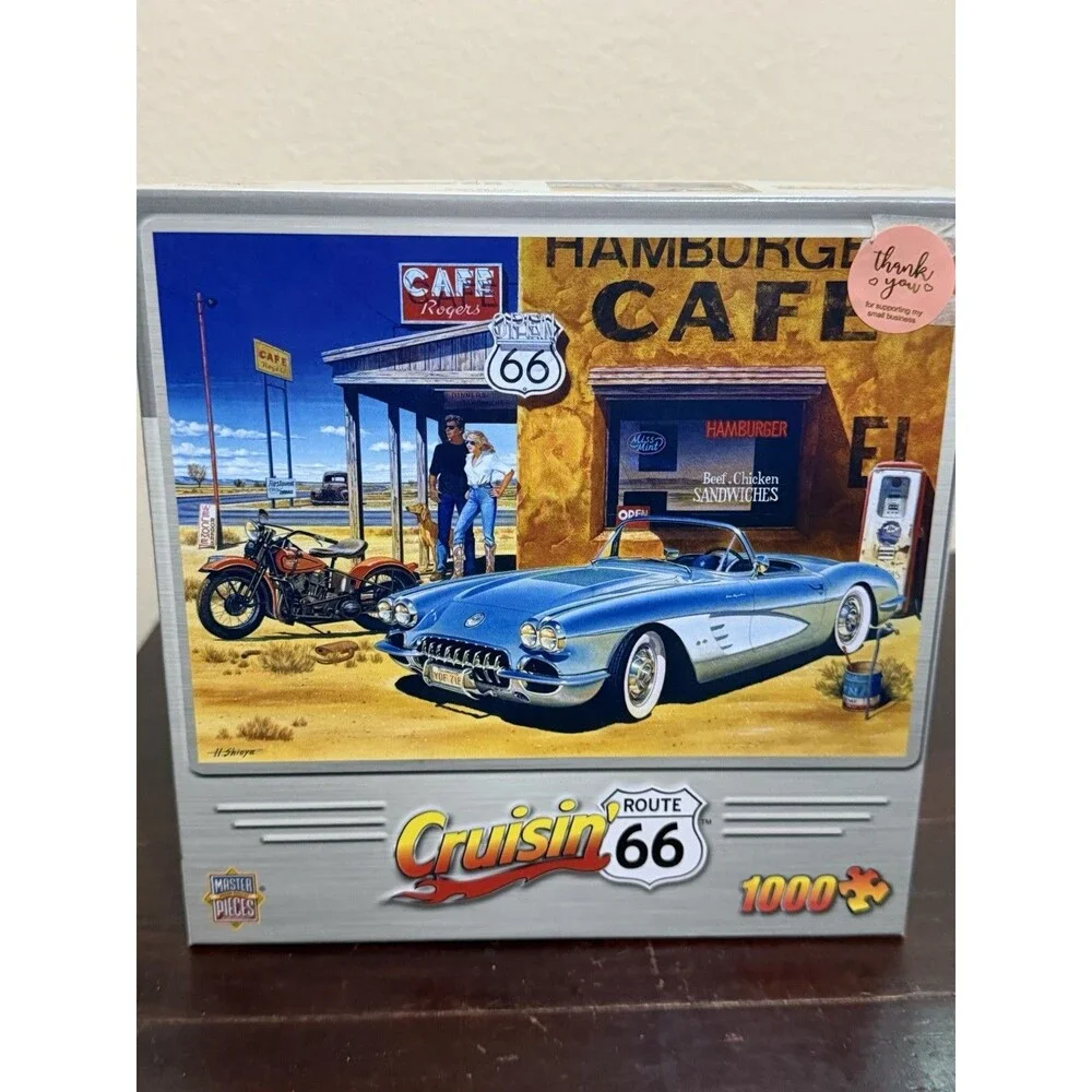 MasterPieces Cruisin' Route 66 Hamburger Cafe 1000 Piece Puzzle - Complete